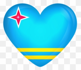Heart Icon On Aruba Flag Image Hd - Transparent Png Emoji