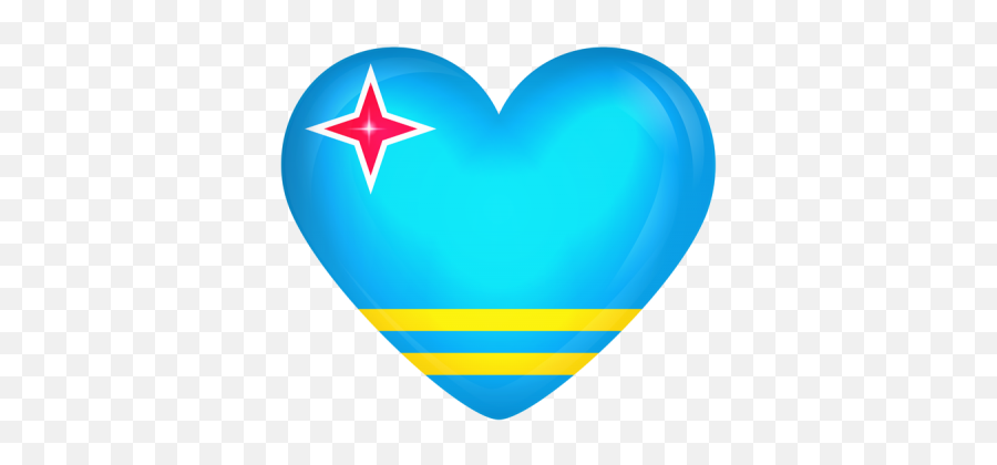 Heart Icon On Aruba Flag Image Hd - Transparent Aruba Flag Png Emoji,Aruba Flag Emoji