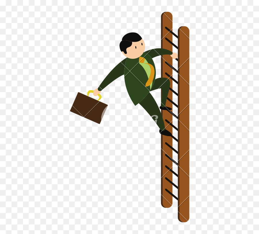 Businessman Climbing A Ladder Icon - Businessman Climbing Ladder Vector Free Emoji,Ladder Emoji