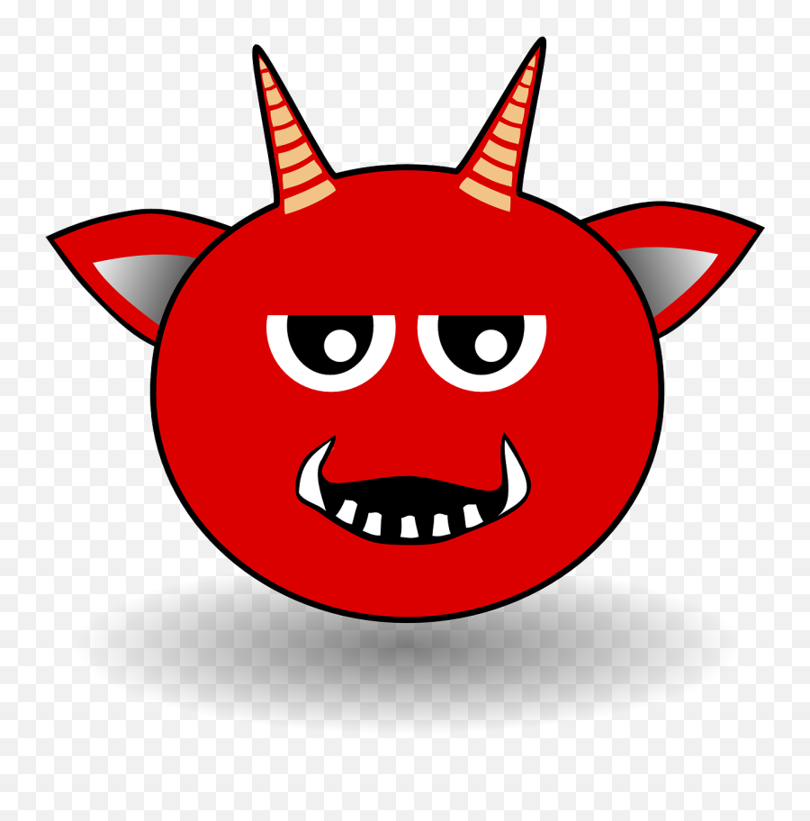 Devil Smiley Red Horns Ears - Devil Head Emoji,Ghost Emoji