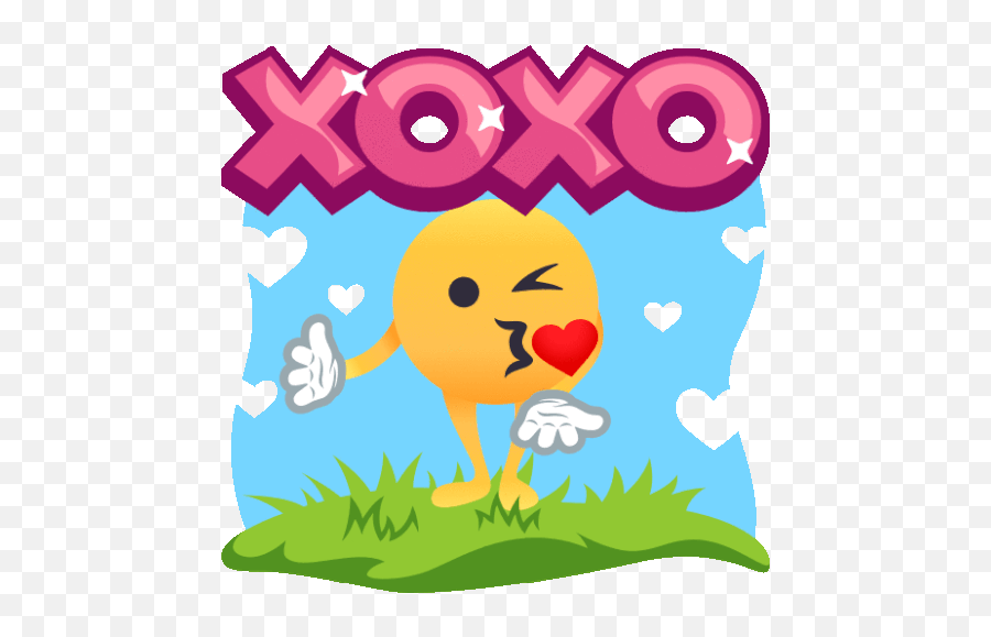 Xoxo Smiley Guy Gif - Xoxo Smileyguy Joypixels Discover U0026 Share Gifs Happy Emoji,Air Hug Emoji