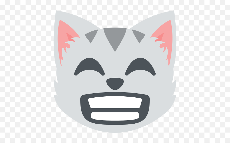 Emojione 1f638 - Grinning Cat Face With Smiling Eyes Emoji,Emojione