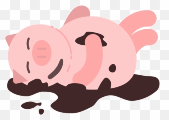 Wannabe - Pig Rolling In Mud Cartoon Emoji
