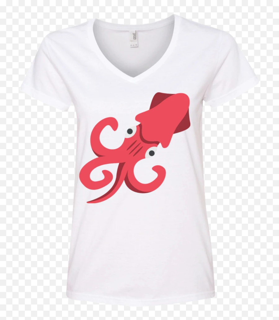 Squid Emoji Ladiesu0027 V - Neck Tshirt U2013 That Merch Store Emoji,Spaghetti Emoji