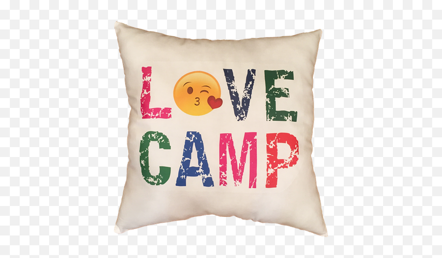 Love Camp Emoji 16x16 Pillow - Arrive Alive,Pillow Emoji