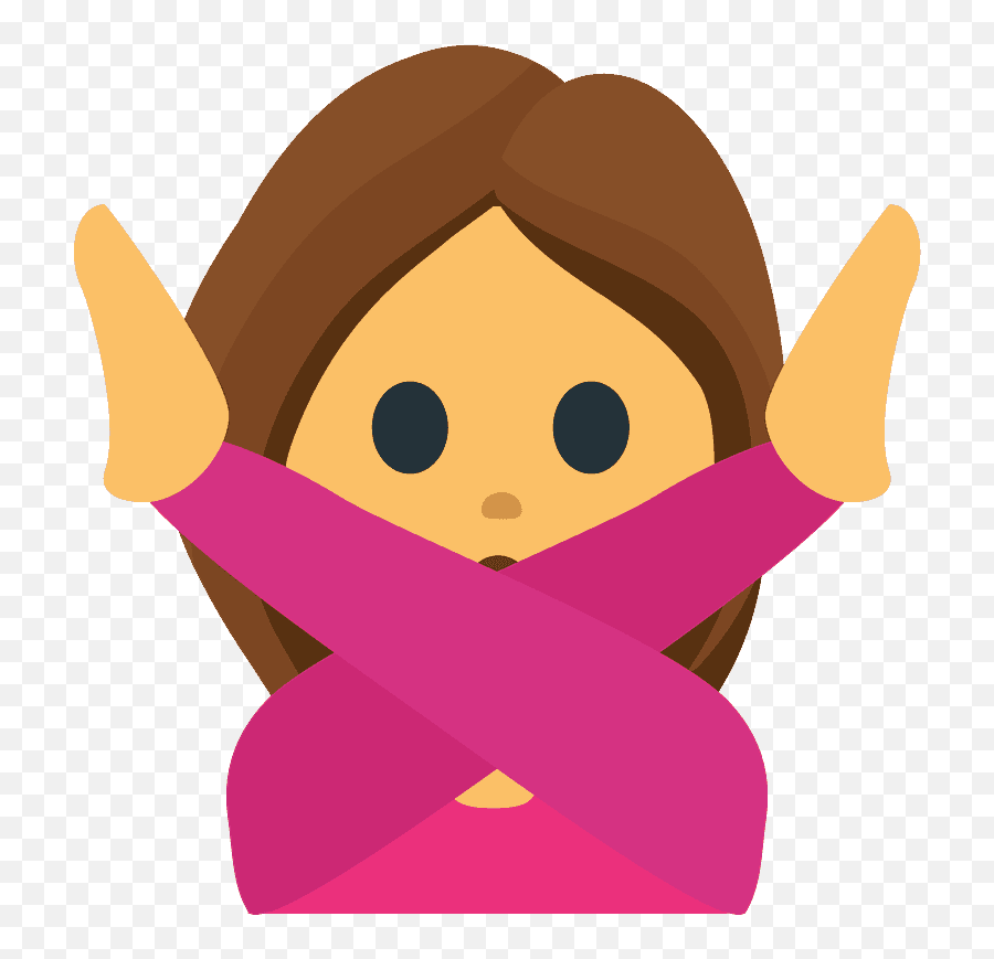 Person Gesturing No Emoji Clipart Free Download Transparent - Cartoon,Eating Emoji Png