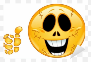 Vinilo Pixerstick Skull Emoticon - Halloween Smiley Emoji,Skull Emoticon