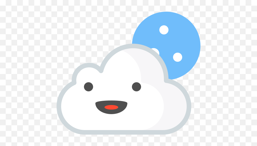 Cloud Moon Smiley Smile Emoji Emoticon Weather Free - Cartoon,Moon Emoji
