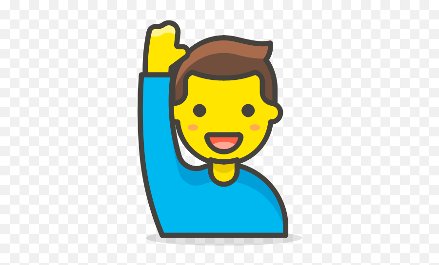 Hand Man Raising Icon - Woman Raising Hand Clipart Emoji,Man Raising Hand Emoji