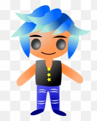 Free Punk Man Vectors - Blue Haired Anime Punk Emoji,Emo Emoticon