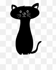 Animal Animals Black Cat Vector Cartoon - Kot Clipart Emoji