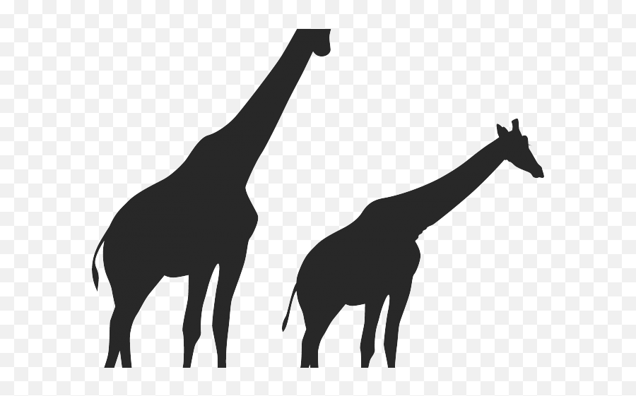 Africa Clipart Giraffe - Two Giraffes Black And White Emoji,Giraffe Emoji For Iphone