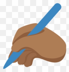 Hand Emoji With Medium - Writing Clipart Brown Skin