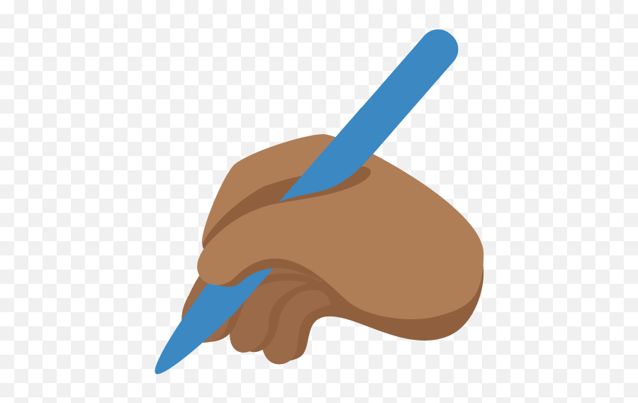 Hand Emoji With Medium - Writing Clipart Brown Skin,Writing Emojis