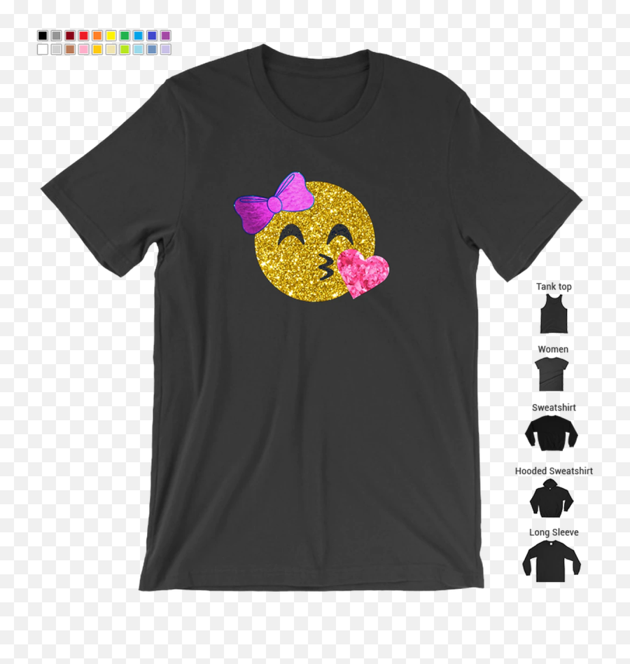 Cute Purple Bow Kiss Gold Emojis Face Sparkle Heart T Shirt - Cartoon,Sparkle Emoji Png