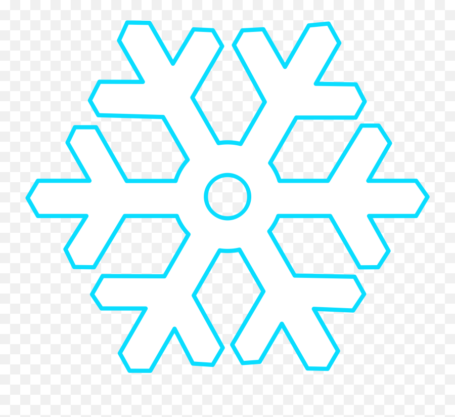 Flat White Snowflake With Hollow Circular Center Clip - Circular Snowflake Clipart Emoji,Snowflake Emoji