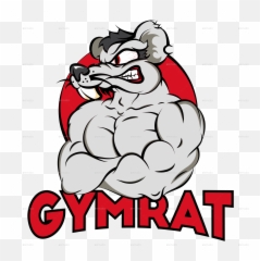 Angry Cartoon Png - Cartoon Muscle Rat Transparent Cartoon Gym Rat Logo Cartoon Emoji,Rat Emoji