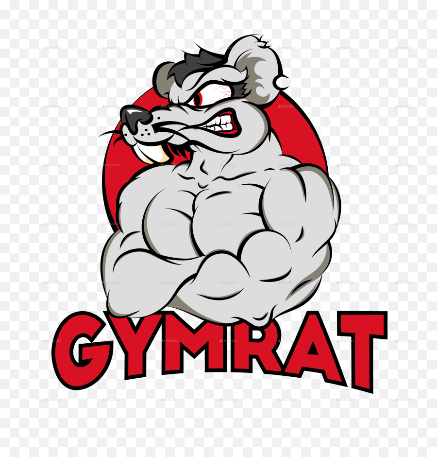 Angry Cartoon Png - Cartoon Muscle Rat Transparent Cartoon Gym Rat Logo Cartoon Emoji,Rat Emoji