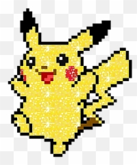 Pikachu Pokemon Glittercore Kidcore - Pikachu Pixel Art Emoji,Pikachu Emoticon
