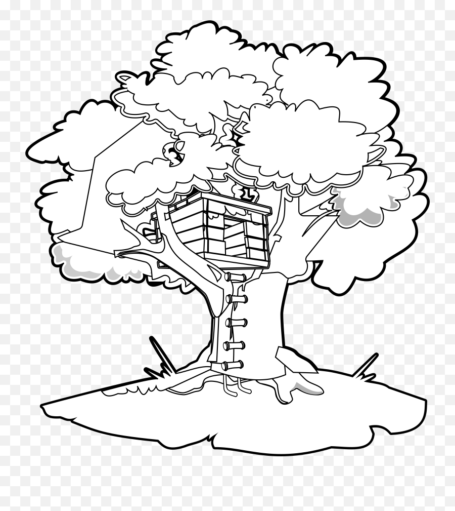 Magic Tree House Books Clipart - Black And White Magic Tree Magic Tree House Clipart Black And White Emoji,Treehouse Emoji