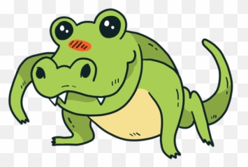 Cute Crocodile Alligator Fang Tail Flat - Cartoon Emoji,Alligator Emoticon