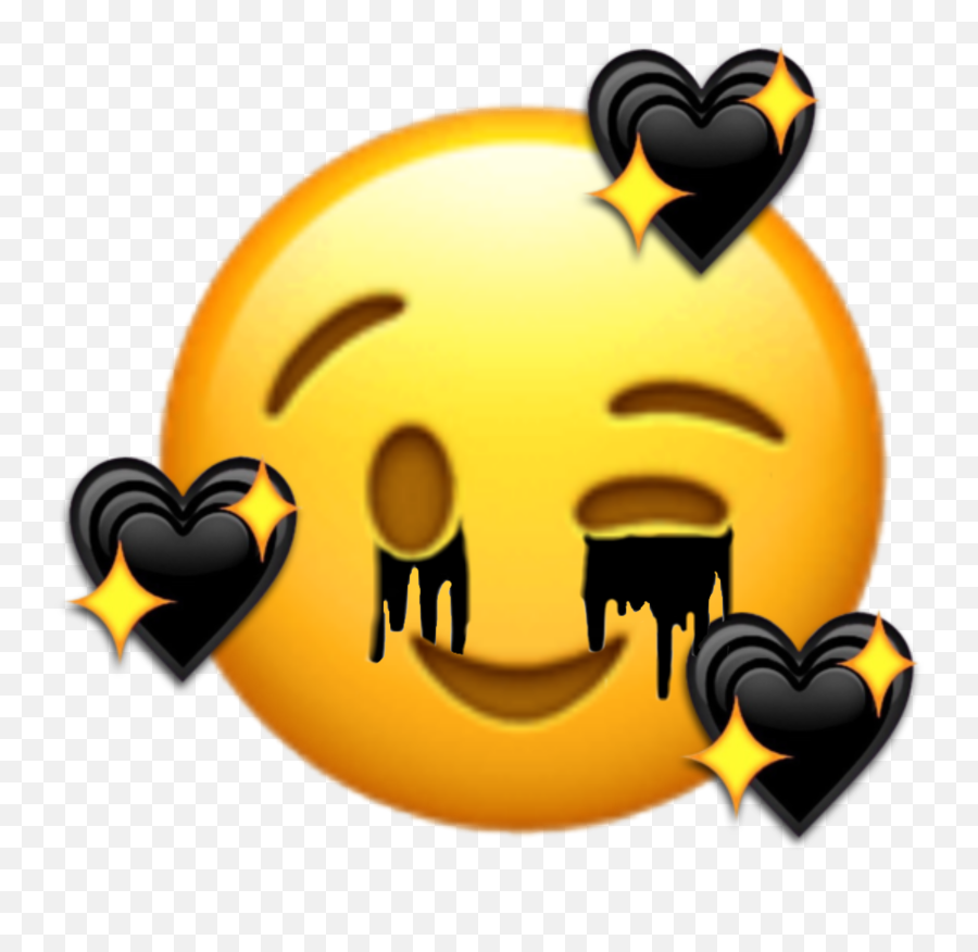 Emoji Blackhearts Sticker - Emoji Tumblr Transparent Png,Super Emoji