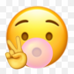 Emoji Bubble Gum Sticker - Happy