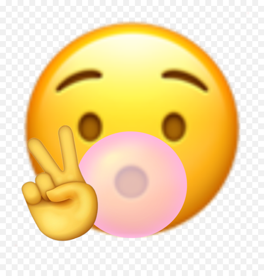 Emoji Bubble Gum Emoji Sticker - Happy,Gum Emoji