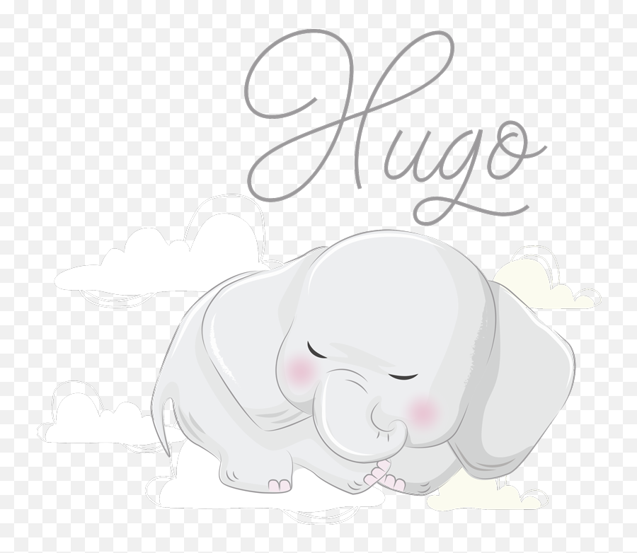 Elephant Sleeping On Named Clouds Illustration Sticker - Event Emoji,Clouds Emoji