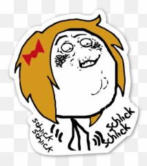 Fap Schlick Chic Rage Face Sticker - Meme Emoji