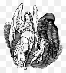 Angel And Devil Scene - Fallen Angel Devil Drawing Emoji,Ghost Emoji