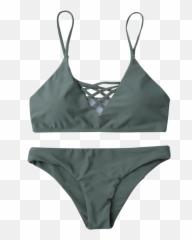 Bikini PNG Transparent Images All - Zaful 2 Piece Lace Green Emoji