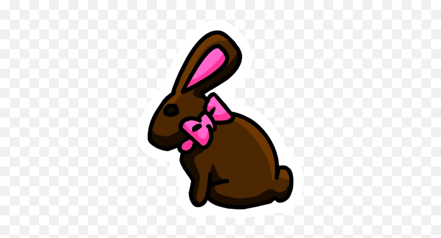 Chocolate Bunny Pin - Club Penguin Bunny Pin Emoji,Bunny Emojis