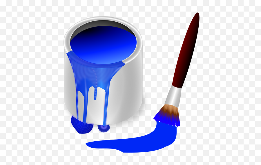 Paintbrush And Bucket - Blue Paint Clipart Emoji,Truck Emoji