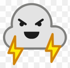 Angry Cloud Emoticon Smiley Thunder Weather Icon - Angry Cloud Cartoon Png Emoji,Thunder Emoji