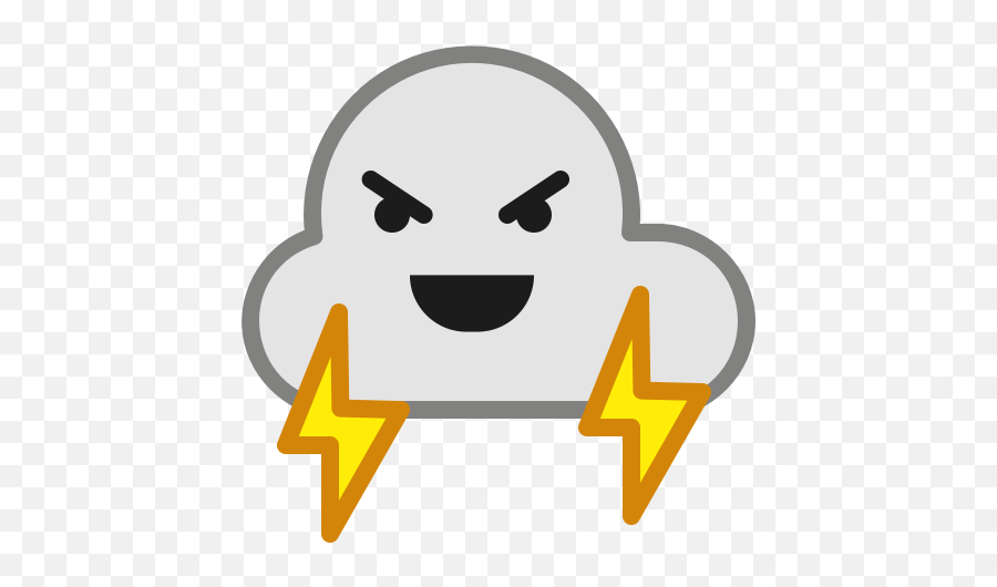 Angry Cloud Emoticon Smiley Thunder Weather Icon - Angry Cloud Cartoon Png Emoji,Thunder Emoji