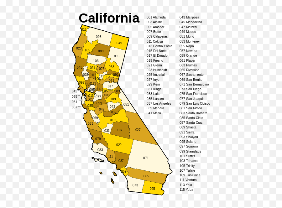 California County Map Legend - Municipios De California Estados Unidos Emoji,California State Emoji