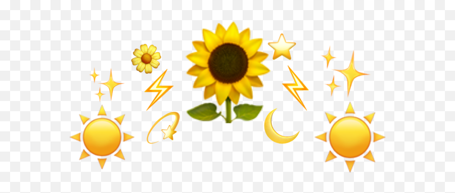 Crown Sunflower Emoji Freetoedit - Sunflower,Sunflower Emoji