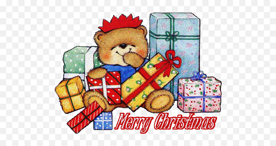 Santa Teddy Bears - Animated Gif Merry Christmas Gifts Emoji,Happy New Year Emoticons Animated
