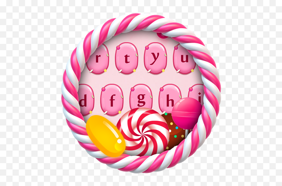 Pink Candy Cute - Candy Cane Png Circle Border Emoji,Candy Emojis