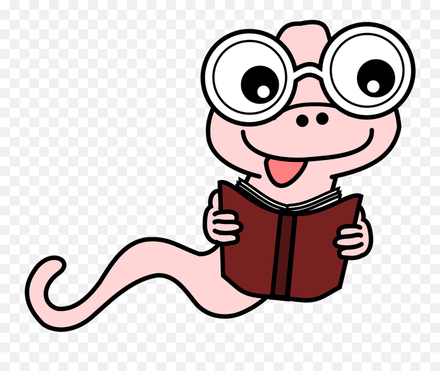 Bookworm Book Education Reading Worm - Funny Book Clip Art Emoji,I Don't Know Emoticon