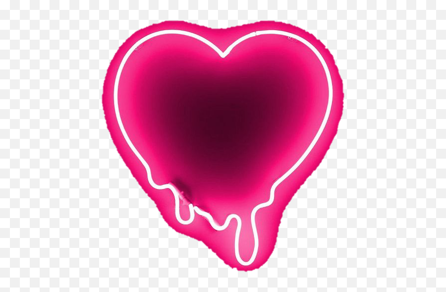 Heart Neon Pink Freetoedit - Valentines Day Neon Light Emoji,Heart Pulse Emoji