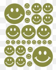 Olive Green Smiley Face Wall Decals - Wall Decal Emoji,Boring Emoticon