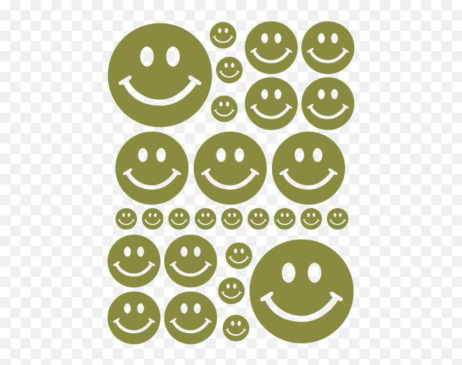 Olive Green Smiley Face Wall Decals - Wall Decal Emoji,Boring Emoticon