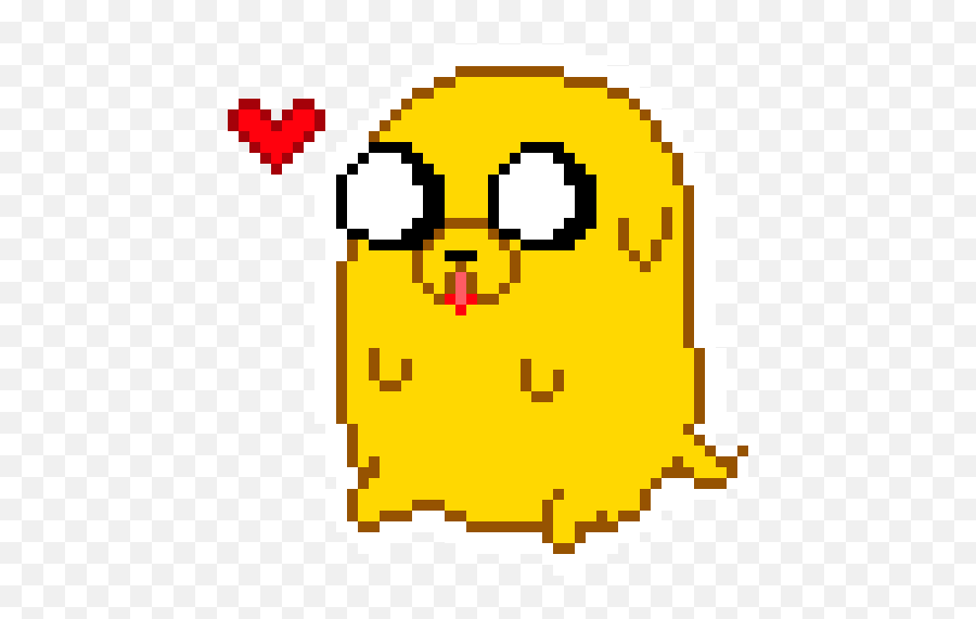 Puppy - Adventure Time Jake Pixel Emoji,Barfing Emoticon