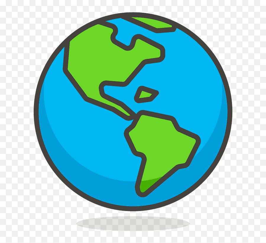 Globe Showing Americas Emoji Clipart - Globe Cartoon,Emoji Planet