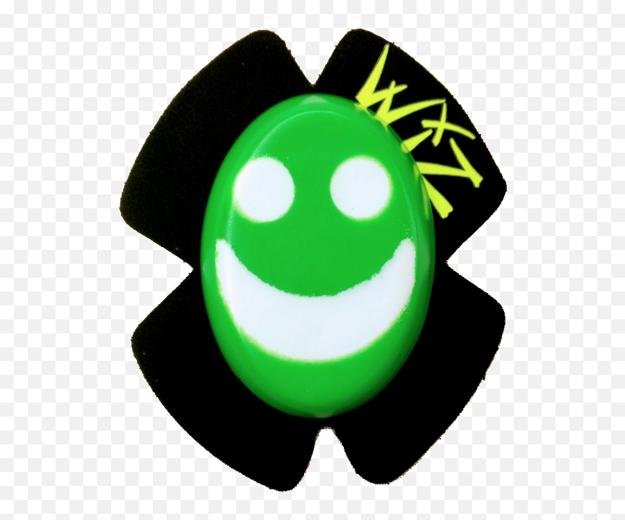 White On Viz Green Smiley Face - Wiz Knieschleifer Sparky Emoji,Badger Emoticon