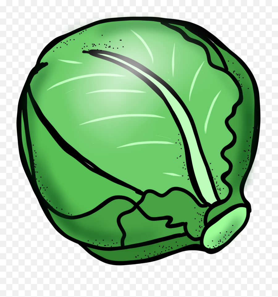 Lettuce Clipart Black And White Free - Cabbage Clipart Emoji,Lettuce Emoji