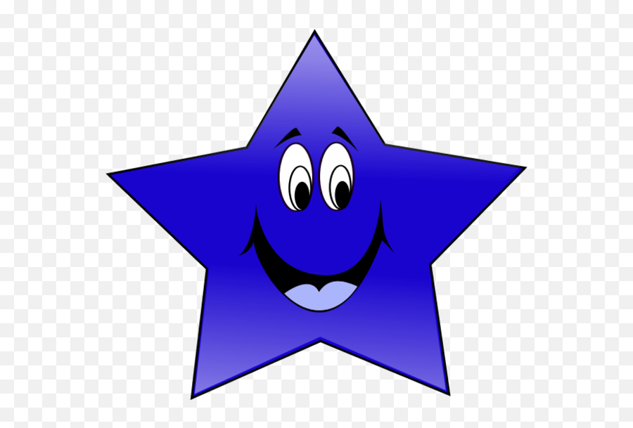 Smiley Face Star Clipart - Blue Star With Happy Face Emoji,Star Face Emoji