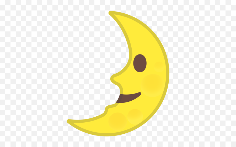 First Quarter Moon Face Emoji - Moon Icon Face,Moon Emoji